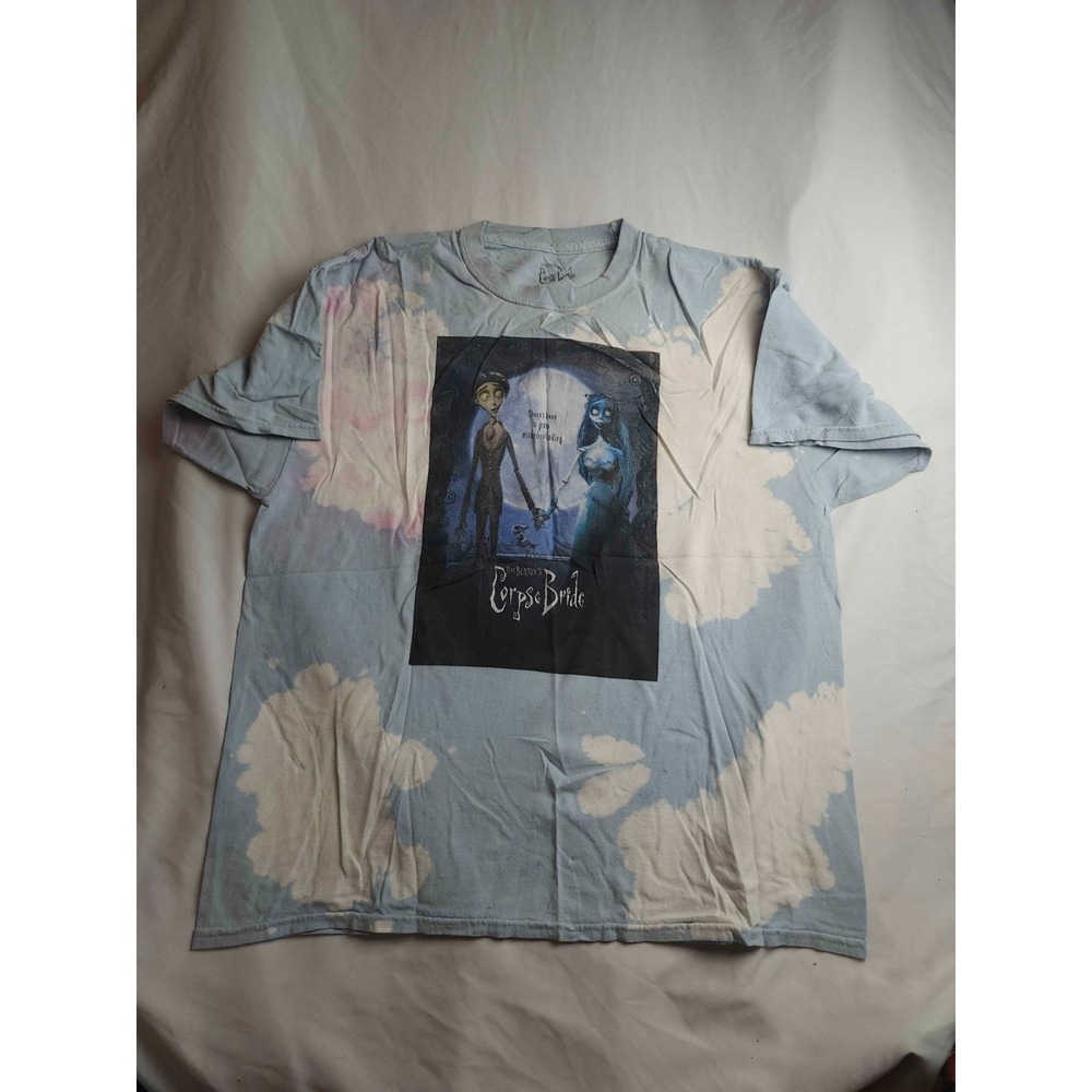 Jack Burton's The Corpse Bride T-Shirt Mens Size XL Blue Bleach Dye Victor Emily